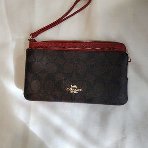 Coach Double Zip Wallet in Signature Canvas